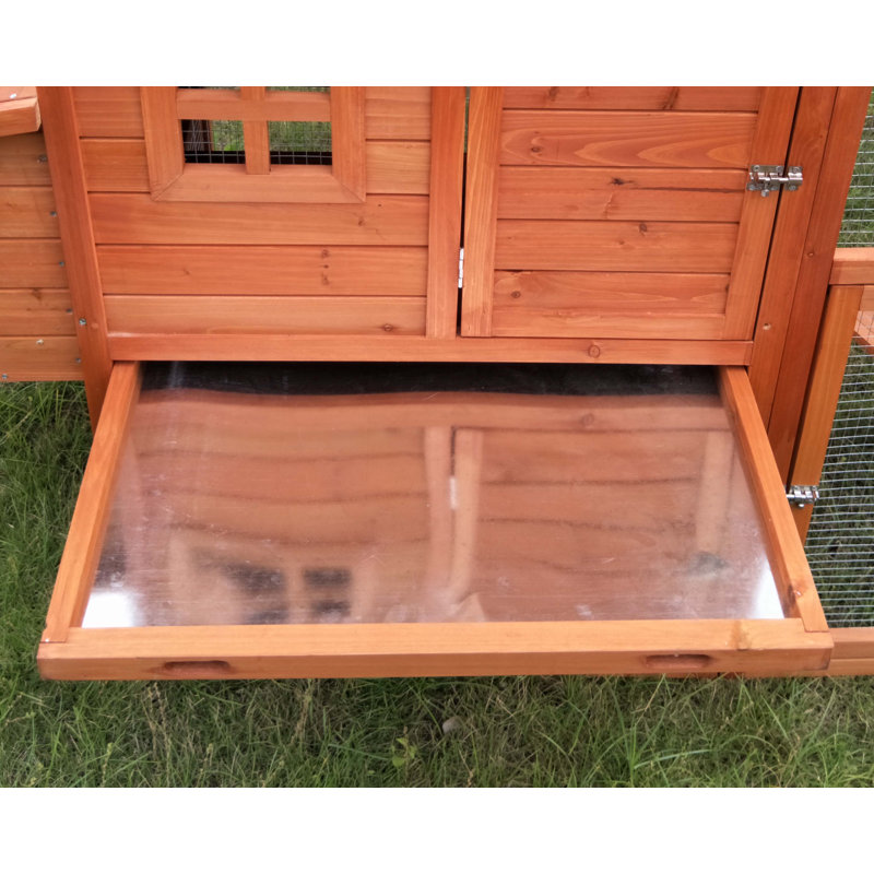 Fir Wood Hutch Chicken Coop with Roosting Bar
