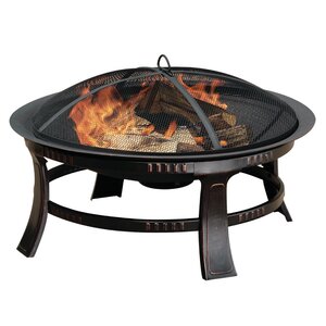 Brant Wood Burning Circular Fire Pit in Rubbed Bronze