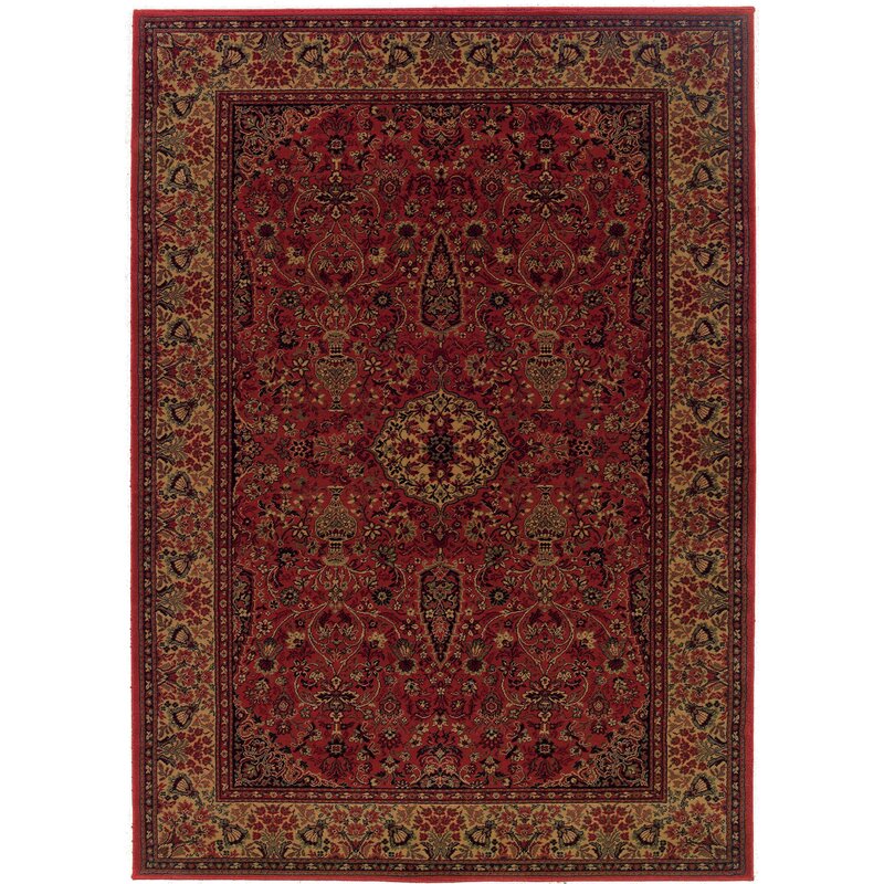 World Menagerie Amsbry Red/Gold Area Rug & Reviews | Wayfair