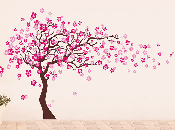 Pop Decors Cherry Blossom Tree Wall Decal Reviews Wayfair Cherry Blossom Tree Wall Decal