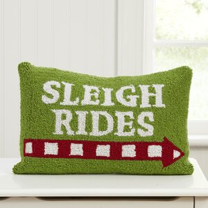 Sleigh Rides Hooked Pillow