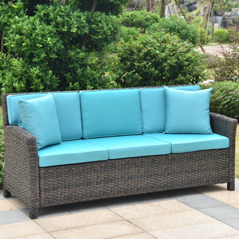 Deanna Resin Wicker Patio Sofa With Cushions Deanna Resin Wicker Patio Sofa With Cushions