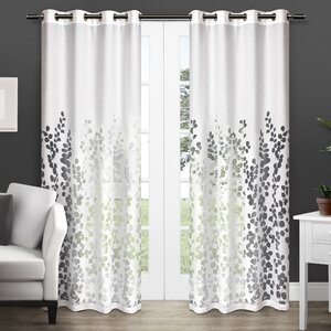 Stanton Nature/Floral Room Darkening Grommet Curtain Panels (Set of 2)