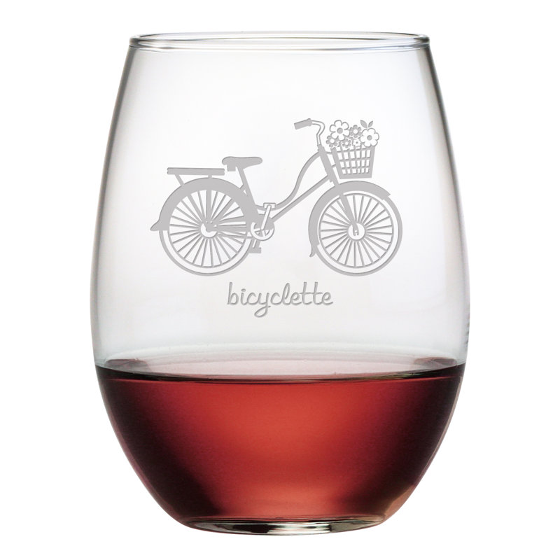 Lark Manor Bicyclette Stemless 21 oz. Wine Glass & Reviews Wayfair