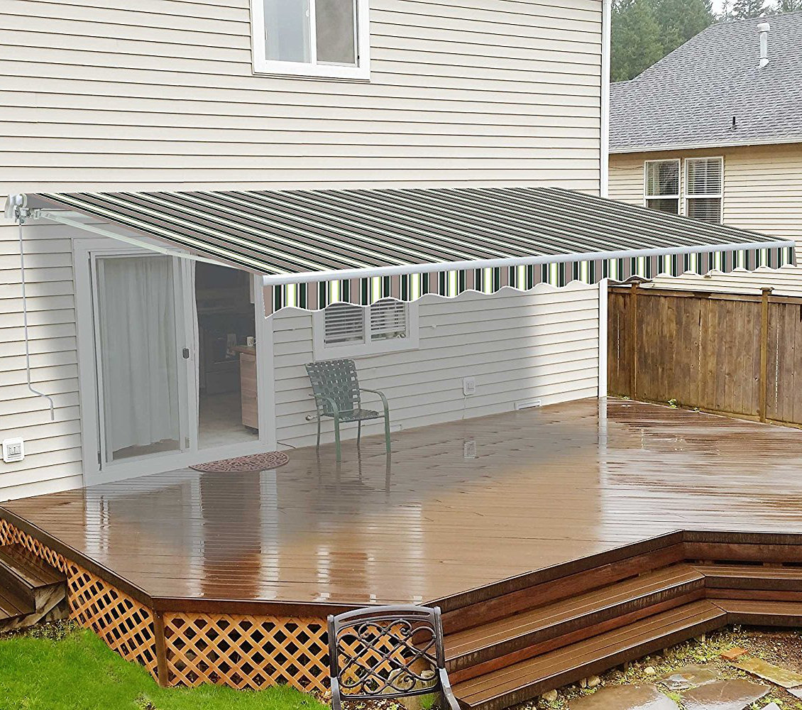 Aleko 10 Ft W X 8 D Retractable Patio Awning Reviews Wayfair