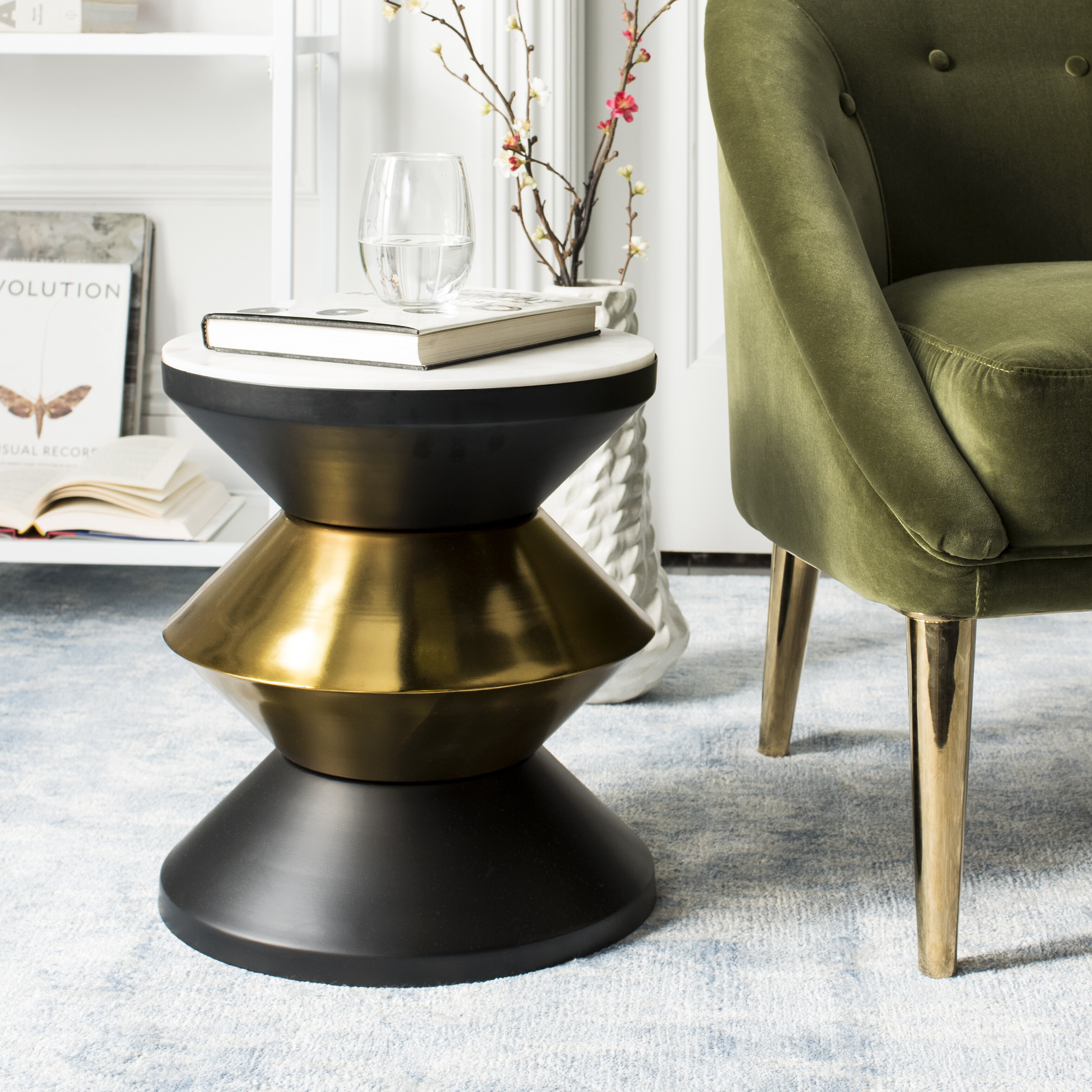 Stone Top End Table