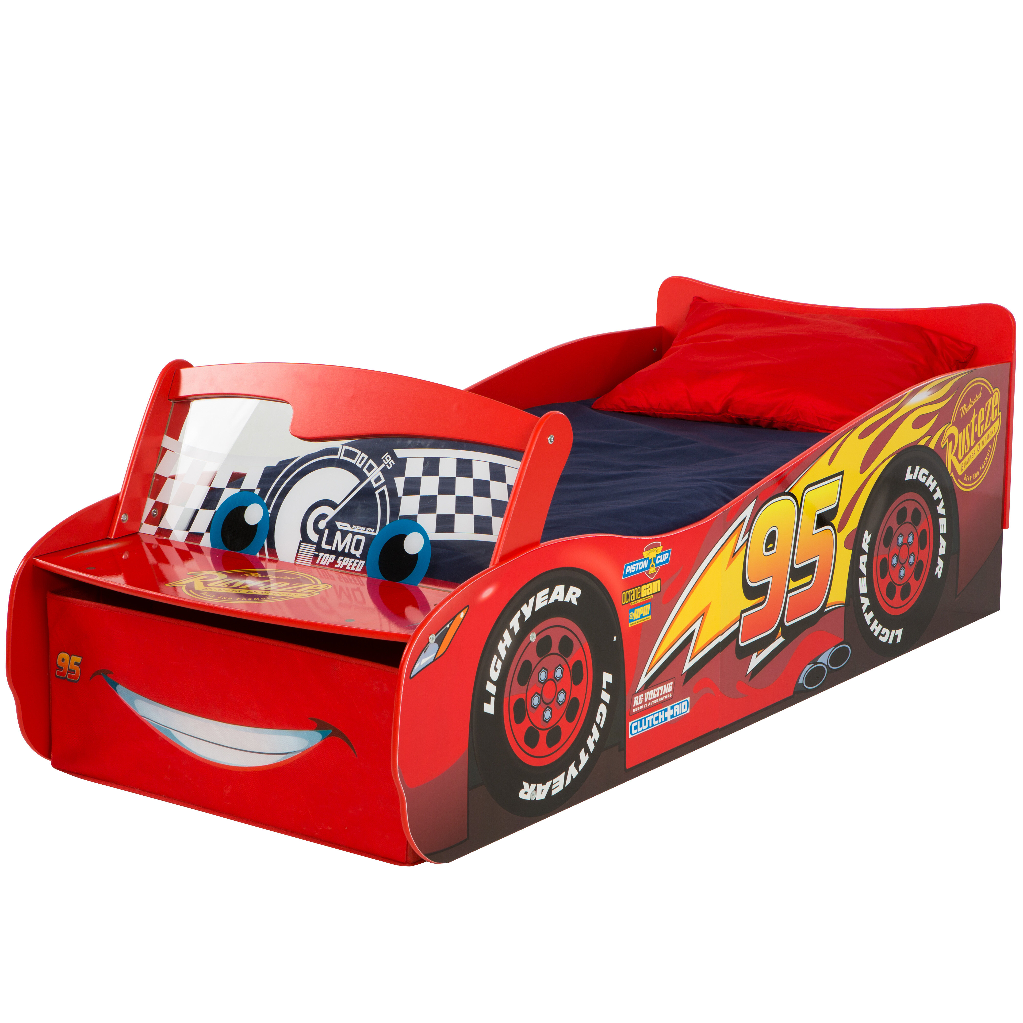 Cars Disney Cars Lightening Mcqueen Toddler Car Bed With Drawers