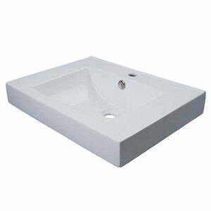 Mission Ceramic Rectangular Vessel Bathroom Sink with Overflow