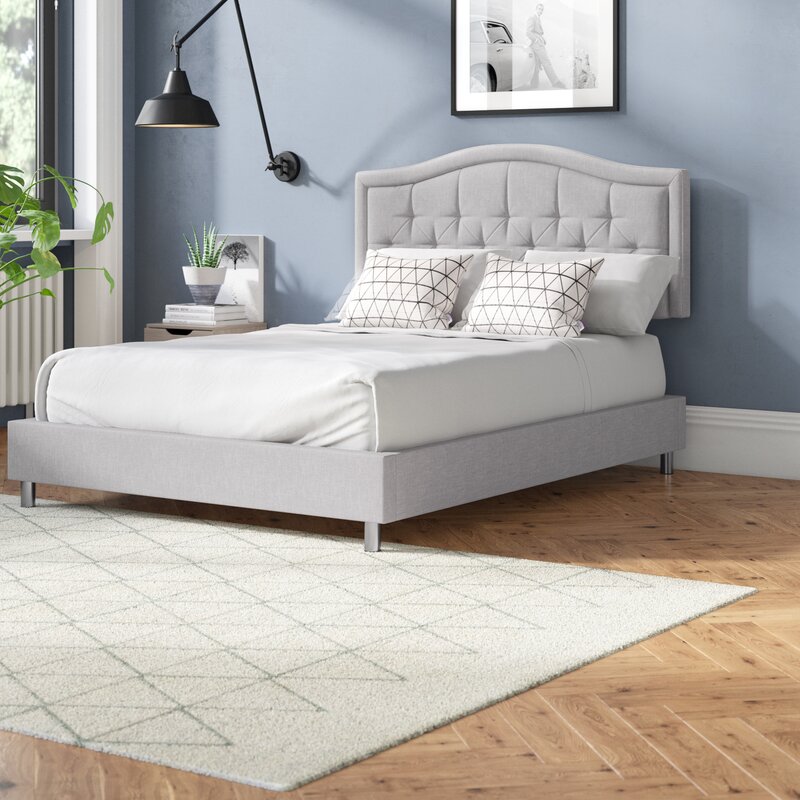 Brayden Studio Stamey Upholstered King Size Platform Bed | Wayfair.co.uk