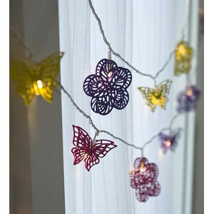 20-Light 5 ft. Butterflies and Flowers String Lights