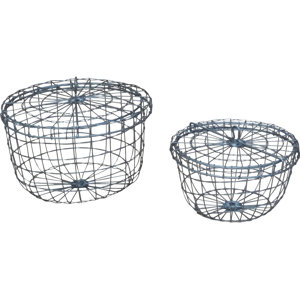 2-tlg. Drahtkorb-Set Round aus Metall von Home L..