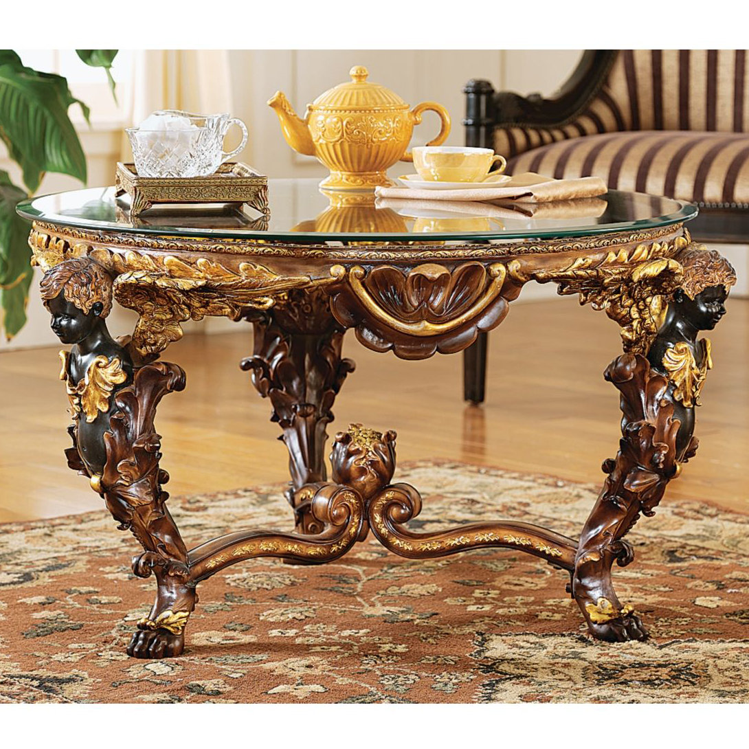 Design Toscano Louis Xiv Coffee Table With Gl Top Reviews Wayfair