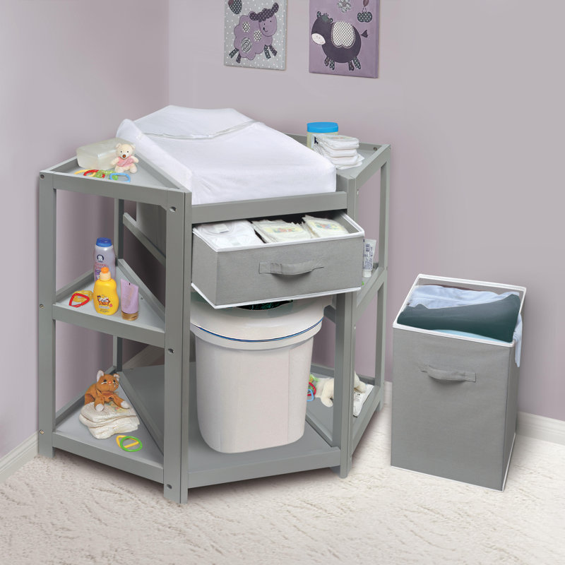 Badger Basket Diaper Corner Baby Changing Table With Pad And 1 Basket With Hamper Reviews Wayfair Badger Basket Diaper Corner Baby Changing Table With Pad And 1 Basket With Hamper Reviews Wayfair