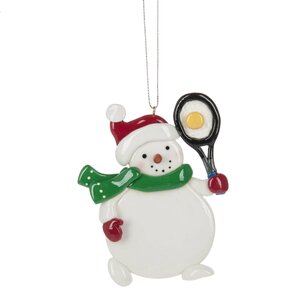 Tennis Snowman Hanging Figurine