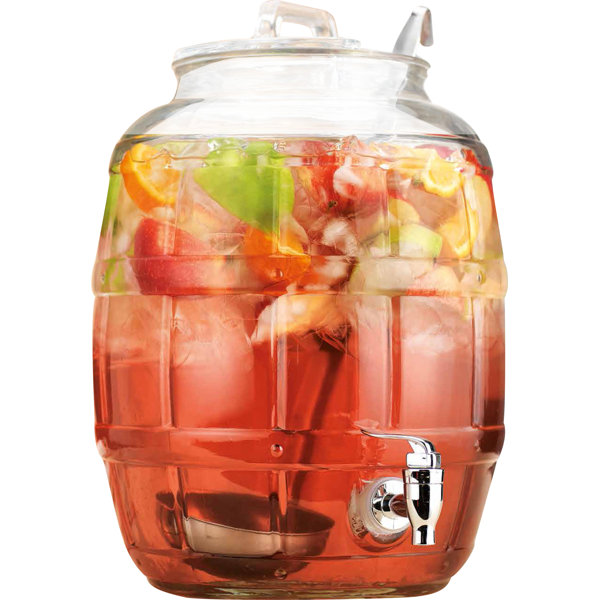 Home Essentials and Beyond 2 Piece Barrel Punch Bowl Dispenser