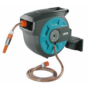 Plastic Wall-Mounted Hose Reel with Automatic Rewind