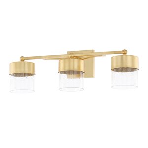 Depaz 3-Light LED Vanity Light with Clear Seeded Glass