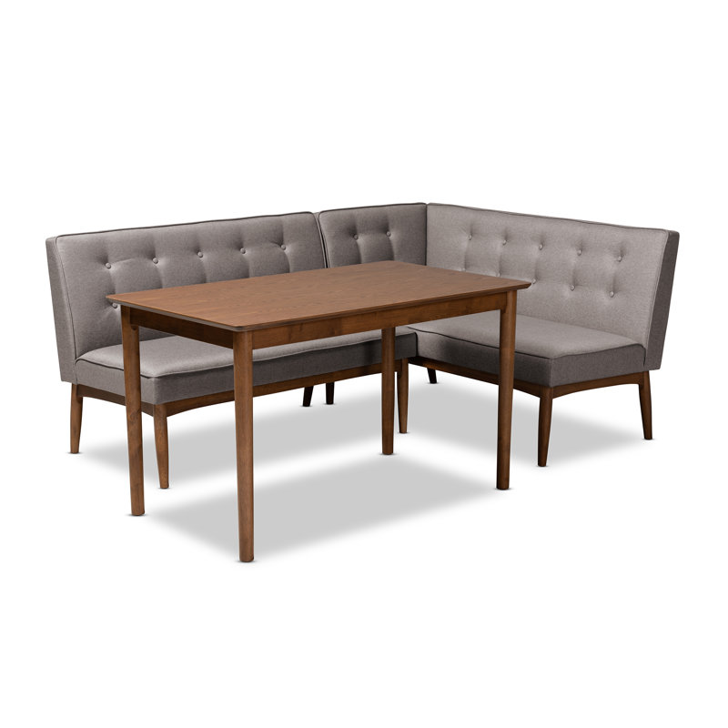 Corrigan Studio Bopp Mid Century Modern Upholstered 3 Piece Corrigan Studio Bopp Mid Century Modern Upholstered 3 Piece Breakfast Nook Dining Set Wayfair