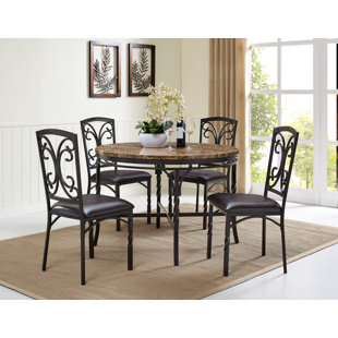 48 Inch Round Dining Table Set Wayfair Vaughan 5 Piece Dining Table Set