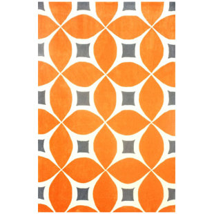 Mid Century Modern Area Rugs You Ll Love Wayfair Soro Hand Woven Orange Area Rug