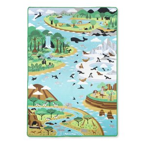 Jumbo Habitats Activity Blue Area Rug