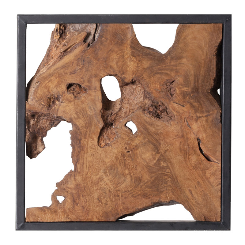 Framed Teak Tile Wall Decor Allmodern