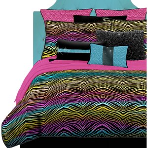 Rainbow Zebra Comforter Set