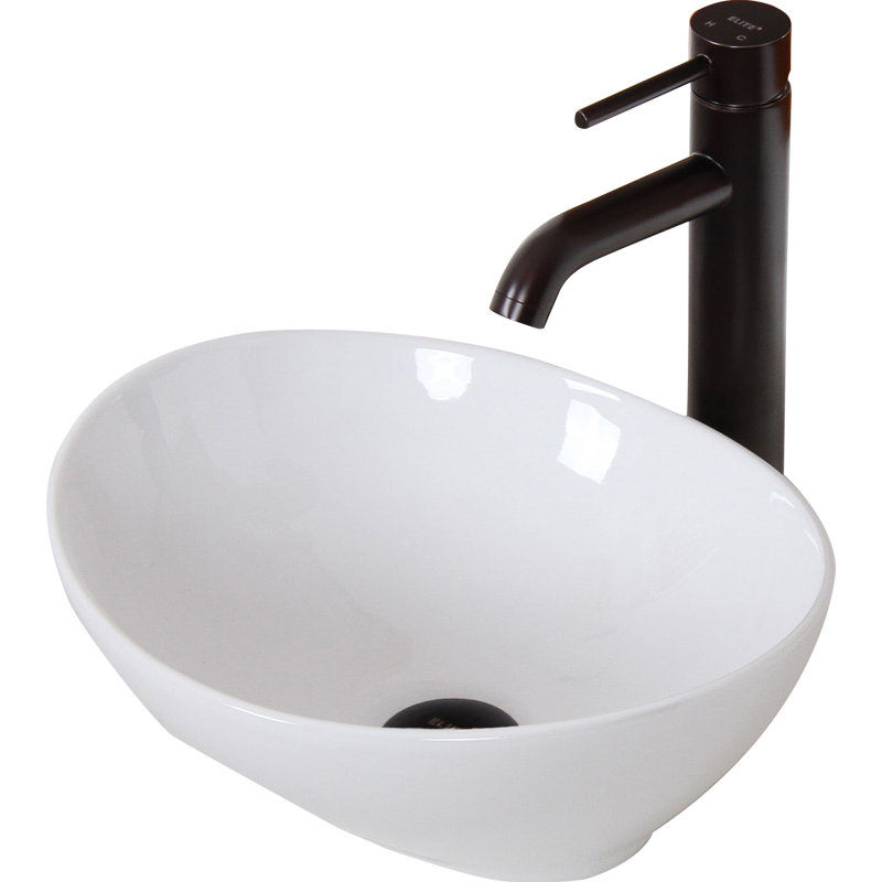Ceramic Oval Vessel Bathroom Sink & Reviews Joss & Main