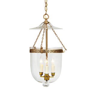 3-Light Medium Bell Jar Foyer Pendant