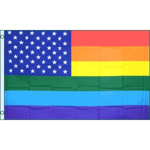 Rainbow US Stars Traditional Flag