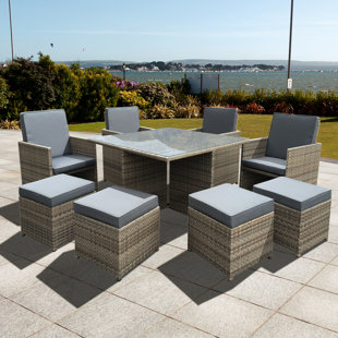 Cube Rattan Garden Furniture Wayfair Co Uk Mechthild Rattan Cube 8 Seater Dining Set
