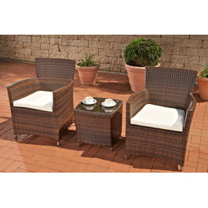 3-tlg. Gartensitzgruppen-Set Jasmin mit Kissen v..