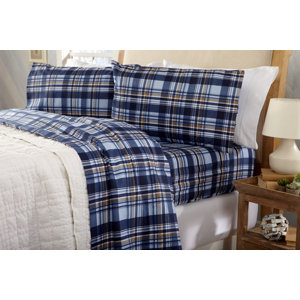 Coffey Plaid Super Soft Printed Flannel Cotton Sheet Set