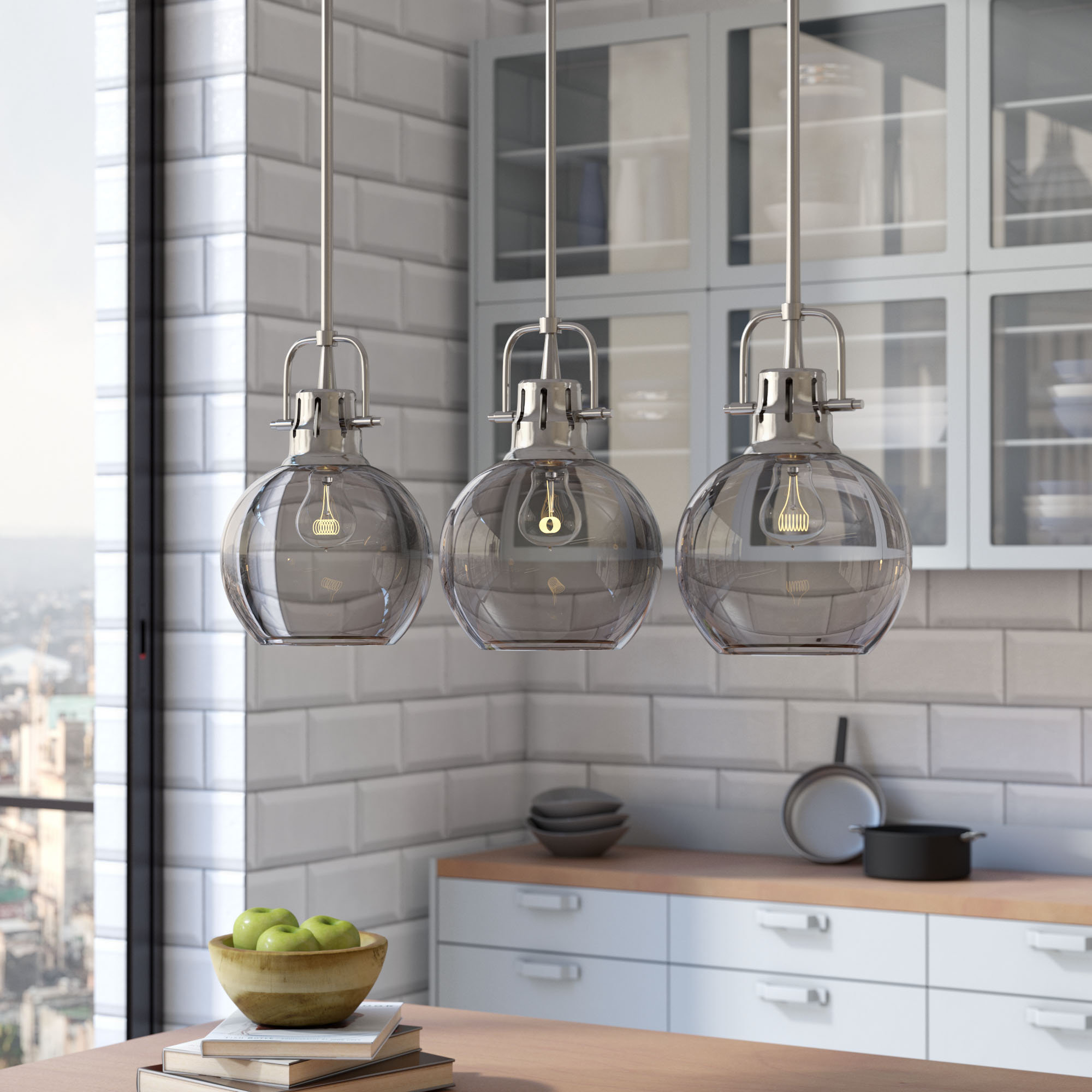 Wayfair Brayden Studio Burner 3 Light Kitchen Island Pendant