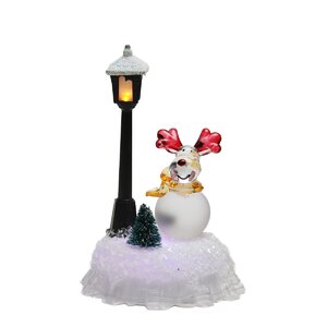 LED Changing Reindeer with Lamp Post Christmas Decoration