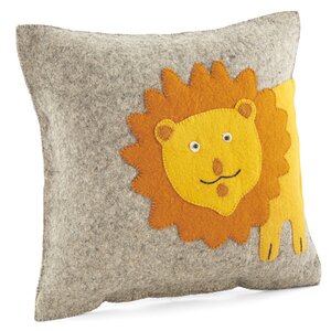 Smiling Lion Wool Pillow Cover