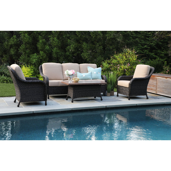 Rodas 4 Piece Sunbrella Sofa Set With Cushions