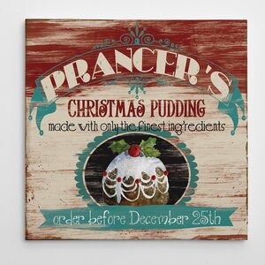 'Xmas Pudding' Graphic Art on Wrapped Canvas