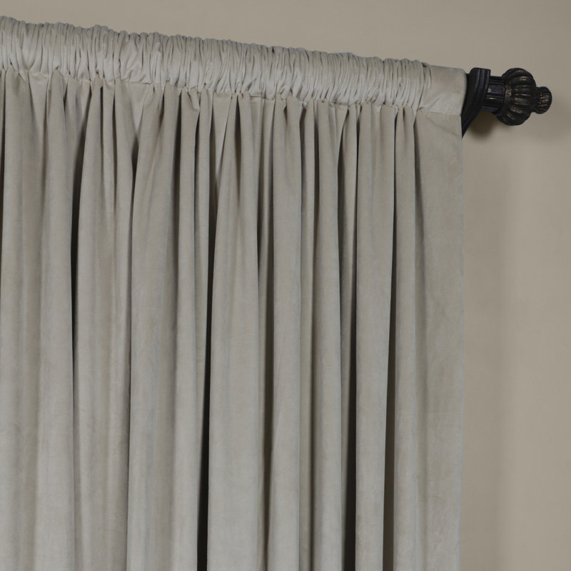 Half Price Drapes Signature Solid Extra Wide Velvet Blackout Rod Pocket