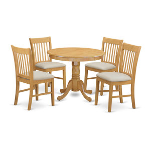 5 Piece Dining Set by East West Furniture