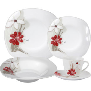 Porcelain Dinnerware Sets Porcelain 20 Piece Square Dinnerware Set Service For 4