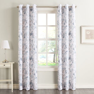 Maralineu00a0 Nature/Floral Room Darkening Grommet Single Curtain Panel