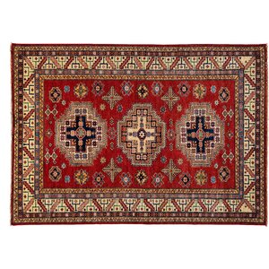 One-of-a-Kind Kazak Hand-Knotted Red Area Rug