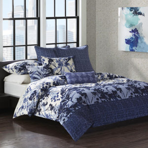 Yumi Botanical 4 Piece Reversible Comforter Set