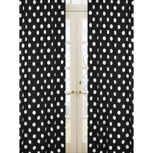 Hot Dot Polka dots Semi-Sheer Rod pocket Curtain Panels (Set of 2)