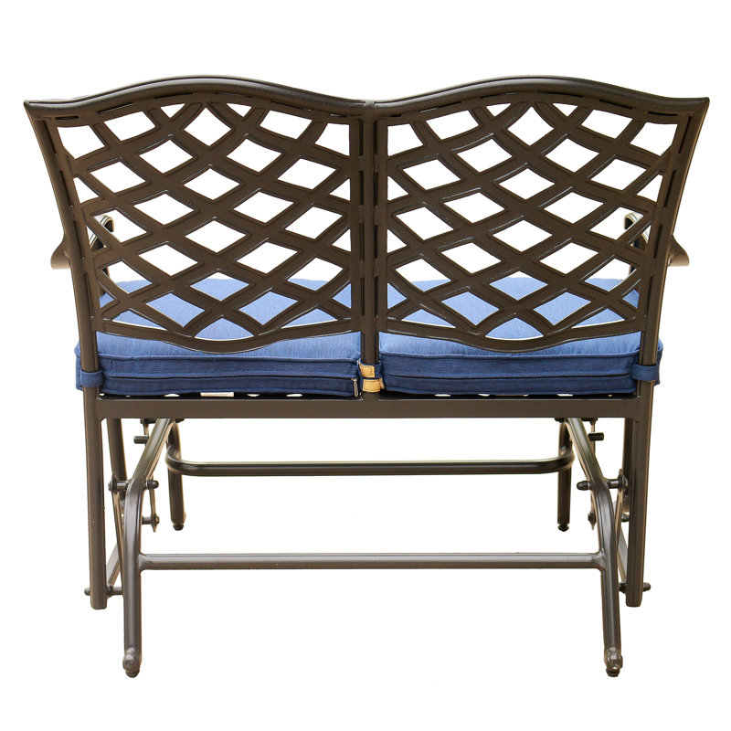 Darby Home Co Dalessio Bench Glider With Cushion Cast Slate Darby Home Co Dalessio Bench Glider With Cushion Cast Slate Sunbrella Cushions Wayfair