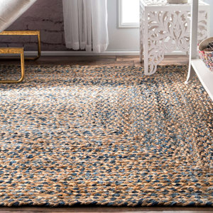 Destrie Hand-Braided Blue Area Rug