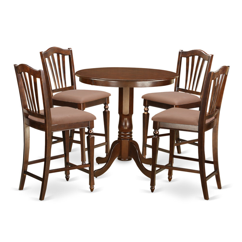 East West Jackson 5 Piece Counter Height Pub Table Set ...