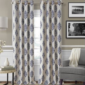 Navara Ikat Room Darkening Grommet Single Curtain Panel