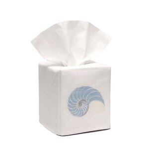 Striped Nautilus Linen Tissue Box Cover